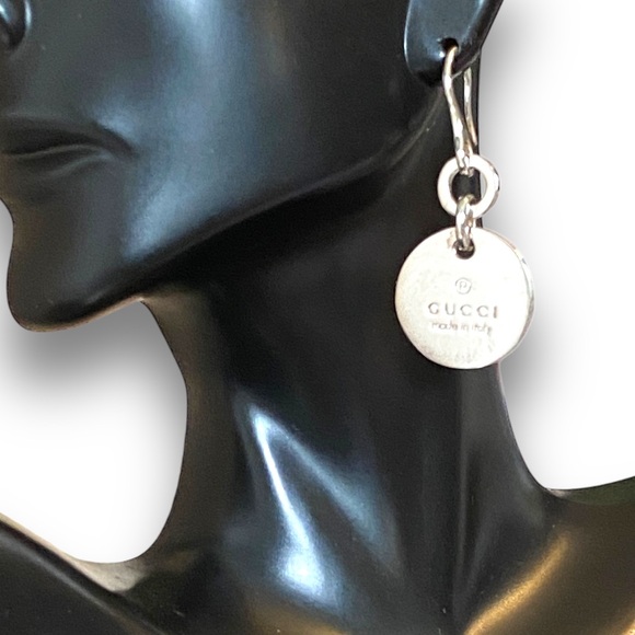 Authentic Gucci Sterling Silver 925 Round Logo Dangle Earrings! - Picture 3 of 16